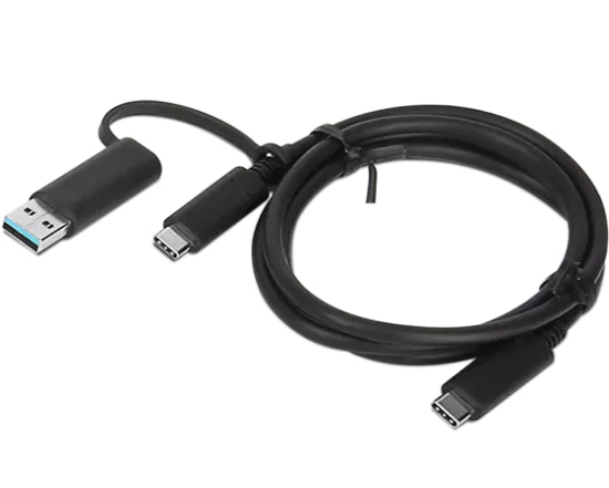 Picture of Lenovo 4X90U90618 USB cable USB 3.2 Gen 1 (3.1 Gen 1) 1 m USB A/USB C USB C Black