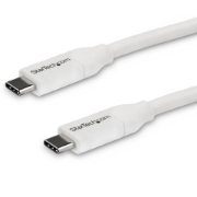 Picture of StarTech.com USB-C to USB-C Cable w/ 5A PD - M/M - White - 4 m (13 ft.) - USB 2.0 - USB-IF Certified
