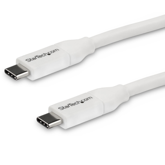 Picture of StarTech.com USB-C to USB-C Cable w/ 5A PD - M/M - White - 4 m (13 ft.) - USB 2.0 - USB-IF Certified