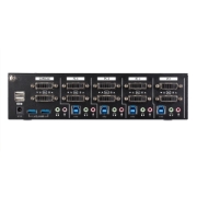 Picture of StarTech.com 4 Port Dual Monitor Dual Link DVI KVM Switch 1440p - Dual Screen/View/Display Compact USB KVM Switch w/Integrated USB 3.0 Hub & Audio - Dell HP Apple Lenovo TAA Compliant