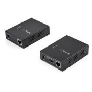 Picture of StarTech.com 1 Port Gigabit PoE Injector & Splitter Kit - 60W High Power over Ethernet Injector 100m/12-24V DC Splitter 802.3bt Midspan Single Port Ultra PoE LAN/RJ45 Security/Monitoring