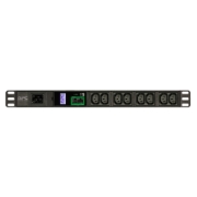 Picture of APC Easy Rack PDU, Metered, 1U, 1 Phase, 3.7kW, 230V, 16A, 8 x C13 outlets, IEC60320 C20 inlet