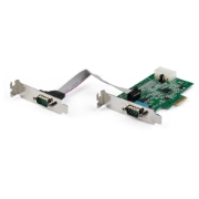 Picture of StarTech.com 2-port PCI Express RS232 Serial Adapter Card - PCIe RS232 Serial Host Controller Card - PCIe to Serial DB9 - 16950 UART - Low Profile Expansion Card - Windows & Linux