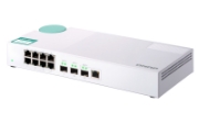 Picture of QNAP QSW-308-1C network switch Unmanaged Gigabit Ethernet (10/100/1000) White