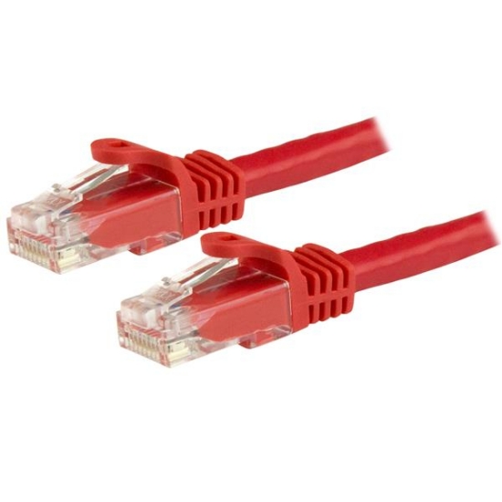 Picture of StarTech.com 1.5m CAT6 Ethernet Cable - Red CAT 6 Gigabit Ethernet Wire -650MHz 100W PoE RJ45 UTP Network/Patch Cord Snagless w/Strain Relief Fluke Tested/Wiring is UL Certified/TIA