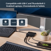 Picture of StarTech.com USB C Multiport Adapter - Portable USB-C Dock with 4K HDMI - 100W PD 3.0 Pass-Through, 1x USB-A, 1x USB-C, GbE - Thunderbolt 3 & USB Type-C Laptop Travel Dock - Mac & Windows