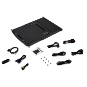 Picture of StarTech.com Dual Rail Rackmount KVM Console HD 1080p - Single Port DVI/VGA KVM w/17" LCD Monitor for Server Rack - Fully Featured 1U LCD KVM Drawer w/Cables - USB Support - 44230 MTBF