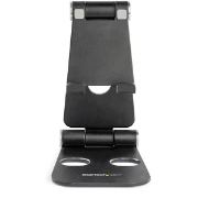 Picture of StarTech.com Phone and Tablet Stand - Foldable Universal Mobile Device Holder for Smartphones & Tablets - Adjustable Multi-Angle Ergonomic Cell Phone Stand for Desk - Portable - Black