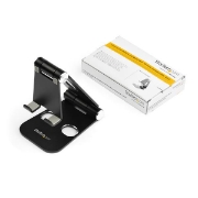 Picture of StarTech.com Phone and Tablet Stand - Foldable Universal Mobile Device Holder for Smartphones & Tablets - Adjustable Multi-Angle Ergonomic Cell Phone Stand for Desk - Portable - Black
