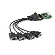 Picture of StarTech.com 4-port PCI Express RS232 Serial Adapter Card - PCIe RS232 Serial Host Controller Card - PCIe to Serial DB9 - 16950 UART - Low Profile Expansion Card - Windows/Linux - TAA