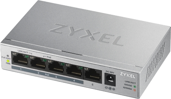 Picture of Zyxel GS1005HP Unmanaged Gigabit Ethernet (10/100/1000) Power over Ethernet (PoE) Silver