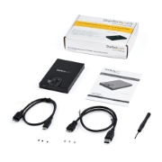 Picture of StarTech.com Biometric Enclosure - Encrypted USB 3.0 2.5" SATA Hard Drive Enclosure - Fingerprint/Password Access - 256-bit AES Data Encryption - Secure External USB 3.1 Gen 1 to HDD/SSD