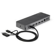 Picture of StarTech.com Universal Laptop Docking Station, Hybrid USB-C & USB-A Dock, Dual 4K DP & HDMI, 60W PD, Mac / Windows / Chrome OS, 4x USB 5Gbps Hub, GbE