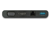 Picture of StarTech.com USB C Multiport Adapter with HDMI, VGA, Gigabit Ethernet & USB 3.0 - USB C to 4K HDMI or 1080p VGA Display Mini Dock Hub - USB Type-C Travel Docking Station for USB-C Laptops