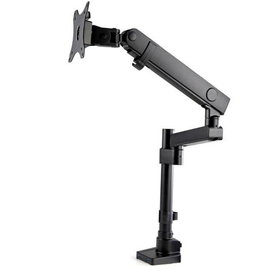 Picture of StarTech.com Desk Mount Monitor Arm with 2x USB 3.0 ports - Pole Mount Full Motion Single Arm Monitor Mount for up to 34" VESA Display - Ergonomic Articulating Arm - Desk Clamp/Grommet