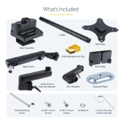 Picture of StarTech.com Desk Mount Monitor Arm with 2x USB 3.0 ports - Pole Mount Full Motion Single Arm Monitor Mount for up to 34" VESA Display - Ergonomic Articulating Arm - Desk Clamp/Grommet