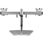 Picture of StarTech.com Dual Monitor Stand - Ergonomic Free Standing Dual Monitor Desktop Stand for two 24" VESA Mount Displays - Synchronized Height Adjustable - Double Monitor Pole Mount - Silver