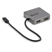 Image de StarTech.com Adaptateur mulitport USB-C - Câble intégré de 29 cm - USB 3.1 Gen 2 - 10 Gbps - HDMI et VGA