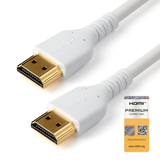 Picture of StarTech.com 6ft (2m) Premium Certified HDMI 2.0 Cable with Ethernet - Durable High Speed UHD 4K 60Hz HDR - Rugged M/M HDMI Cord with Aramid Fiber - TPE - Ultra HD Monitors, TVs & Displays