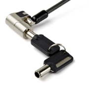 Picture of StarTech.com 6.5' (2m) 3-in-1 Universal Laptop Cable Lock - Keyed Laptop/Desktop Security Cable Lock Compatible w/ K-Slot, Nano & Wedge Slot Computer - Anti-Theft Steel Cable Lock with Keys