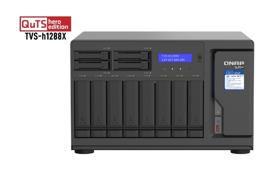 Picture of QNAP TVS-h1288X NAS Tower Intel® Xeon® W-1250 16 GB DDR4 0 TB QuTS hero Black