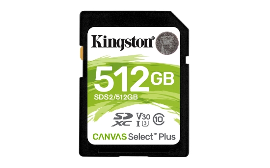 Picture of Kingston Technology 512GB SDXC Canvas Select Plus 100R C10 UHS-I U3 V30