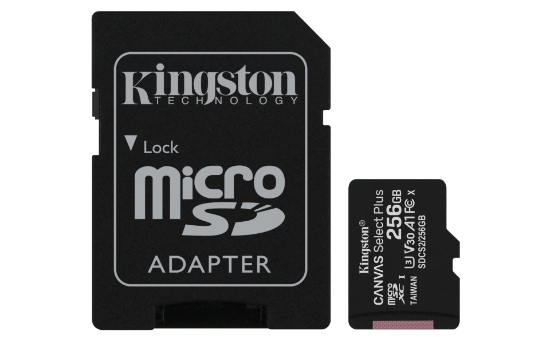 Picture of Kingston Technology Canvas Select 256GB micSDXC Plus 100R A1 C10 Card + ADP