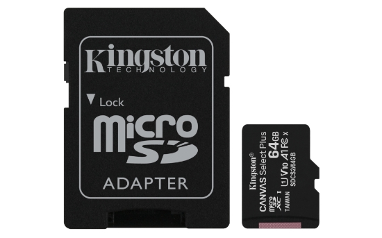 Picture of Kingston Technology Canvas Select 64GB micSDXC Plus 100R A1 C10 Card + ADP