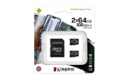 Picture of Kingston Technology 64GB micSDXC Canvas Select Plus 100R A1 C10 Two Pack + Single ADP