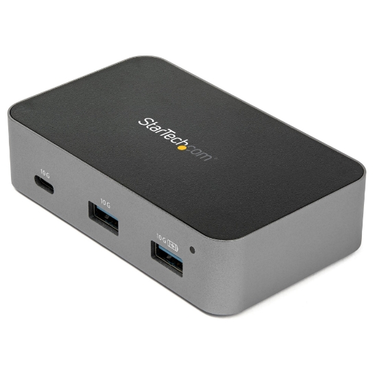 Picture of StarTech.com ~3 Port USB C 3.2 Gen 2 Hub with Ethernet Adapter - 10Gbps USB Type C to 2x USB-A & 1x USB-C Ports - USB Hub w/ BC 1.2 Phone Fast Charging - Superspeed 10Gbps USB C Hub