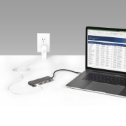 Picture of StarTech.com USB C Multiport Adapter - 10Gbps USB Type-C Mini Dock with 4K 30Hz HDMI - 100W Power Delivery Passthrough - 3-Port USB Hub, GbE - USB 3.1/3.2 Gen 2 Laptop Dock - 10" Cable
