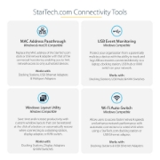 Picture of StarTech.com USB C Multiport Adapter - 10Gbps USB Type-C Mini Dock with 4K 30Hz HDMI - 100W Power Delivery Passthrough - 3-Port USB Hub, GbE - USB 3.1/3.2 Gen 2 Laptop Dock - 10" Cable