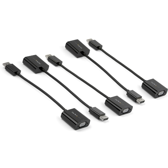 Picture of StarTech.com 5-Pack DisplayPort to VGA Adapter - DisplayPort 1.2 to VGA Active Adapter - Digital DP to Analog VGA Video Converter Dongle - DisplayPort Male to VGA Female Monitor Adapter