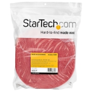 Picture of StarTech.com 100ft Hook and Loop Roll - Cut-to-Size Reusable Cable Ties - Bulk Industrial Wire Fastener Tape /Adjustable Fabric Wraps Red / Resuable Self Gripping Cable Management Straps