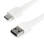 Picture of StarTech.com 2m USB A to USB C Charging Cable - Durable Fast Charge & Sync USB 2.0 to USB Type C Data Cord - Rugged TPE Jacket Aramid Fiber M/M 3A White - Samsung S10, iPad Pro, Pixel