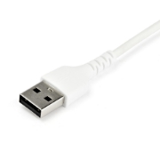 Picture of StarTech.com 2m USB A to USB C Charging Cable - Durable Fast Charge & Sync USB 2.0 to USB Type C Data Cord - Rugged TPE Jacket Aramid Fiber M/M 3A White - Samsung S10, iPad Pro, Pixel