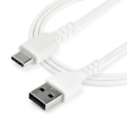Picture of StarTech.com 2m USB A to USB C Charging Cable - Durable Fast Charge & Sync USB 2.0 to USB Type C Data Cord - Rugged TPE Jacket Aramid Fiber M/M 3A White - Samsung S10, iPad Pro, Pixel