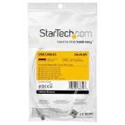 Picture of StarTech.com 2m USB A to USB C Charging Cable - Durable Fast Charge & Sync USB 2.0 to USB Type C Data Cord - Rugged TPE Jacket Aramid Fiber M/M 3A White - Samsung S10, iPad Pro, Pixel