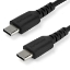 Picture of StarTech.com 1m USB C Charging Cable - Durable Fast Charge & Sync USB 2.0 Type C to USB C Laptop Charger Cord - TPE Jacket Aramid Fiber M/M 60W Black - Samsung S10 S20 iPad Pro MS Surface