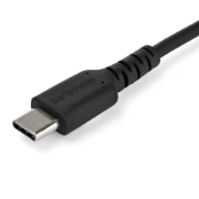 Picture of StarTech.com 1m USB C Charging Cable - Durable Fast Charge & Sync USB 2.0 Type C to USB C Laptop Charger Cord - TPE Jacket Aramid Fiber M/M 60W Black - Samsung S10 S20 iPad Pro MS Surface