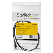 Picture of StarTech.com 1m USB C Charging Cable - Durable Fast Charge & Sync USB 2.0 Type C to USB C Laptop Charger Cord - TPE Jacket Aramid Fiber M/M 60W Black - Samsung S10 S20 iPad Pro MS Surface