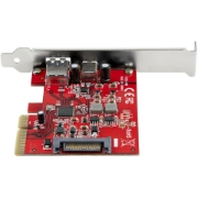 Picture of StarTech.com 2-Port 10Gbps USB-A & USB-C PCIe Card - USB 3.1 Gen 2 PCI Express Type C/A Host Controller Card Adapter - USB 3.2 Gen 2x1 PCIe Expansion Add-On Card - Windows, macOS, Linux