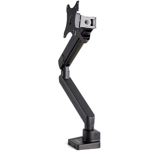 Picture of StarTech.com Desk Mount Monitor Arm with 2x USB 3.0 ports - Slim Full Motion Adjustable Single Monitor VESA Mount up to 8kg Display - Ergonomic Articulating Arm - Desk Clamp/Grommet