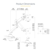 Picture of StarTech.com Desk Mount Monitor Arm with 2x USB 3.0 ports - Slim Full Motion Adjustable Single Monitor VESA Mount up to 8kg Display - Ergonomic Articulating Arm - Desk Clamp/Grommet
