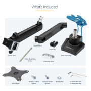 Picture of StarTech.com Desk Mount Monitor Arm with 2x USB 3.0 ports - Slim Full Motion Adjustable Single Monitor VESA Mount up to 8kg Display - Ergonomic Articulating Arm - Desk Clamp/Grommet