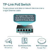 Picture of TP-Link 5-Port Gigabit Easy Smart PoE Switch with 4-Port PoE+