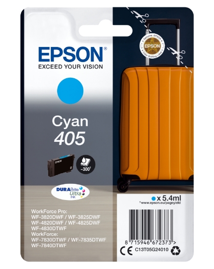 Picture of Epson Cyan 405 DURABrite Ultra Ink ink cartridge 1 pc(s) Original Standard Yield