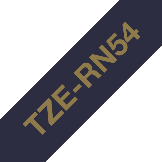Picture of Brother TZE-RN54 label-making tape Gold on navy