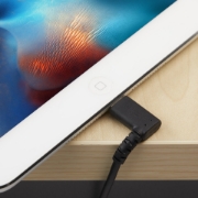 Picture of StarTech.com 6ft (2m) Durable USB A to Lightning Cable - Black 90° Right Angled Heavy Duty Rugged Aramid Fiber USB Type A to Lightning Charging/Sync Cord - Apple MFi Certified - iPhone