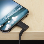 Picture of StarTech.com 6ft (2m) Durable USB A to Lightning Cable - Black 90° Right Angled Heavy Duty Rugged Aramid Fiber USB Type A to Lightning Charging/Sync Cord - Apple MFi Certified - iPhone